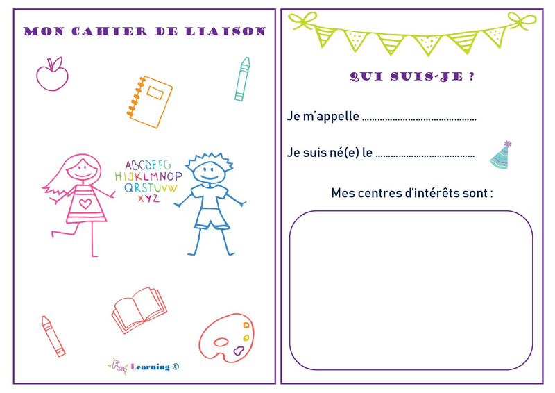 Cahier De Liaison Maternelle Page De Garde www.funlearningfr.com
