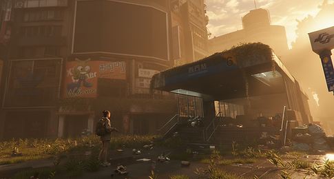 Alternate lighting test showing warm light direction on station exit