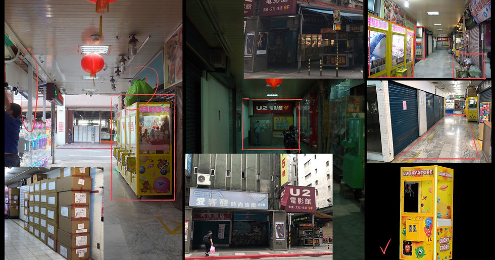 On-location reference photograph of Ximending street-level building materials