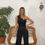 Miniatura: Body negro flores