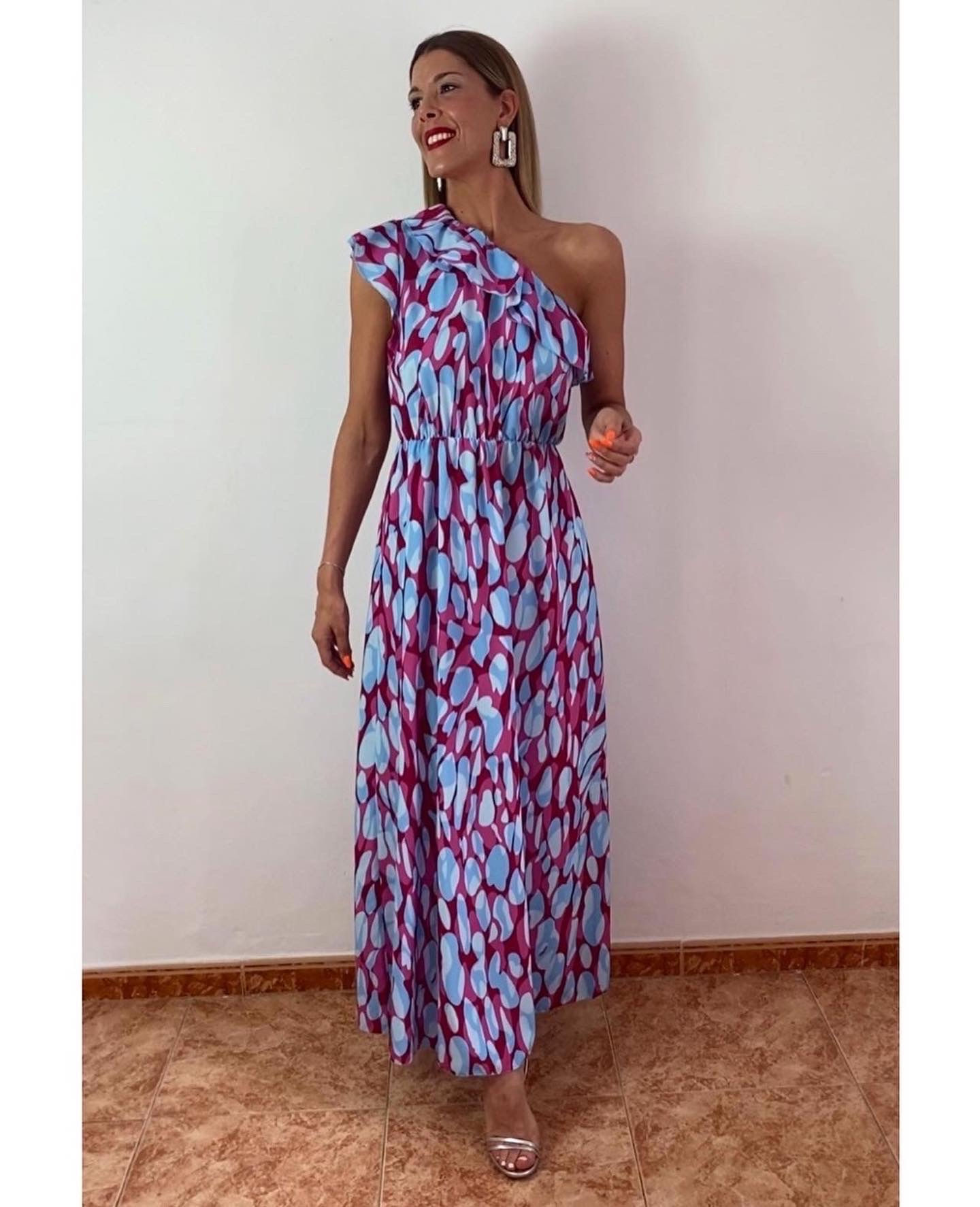 Vestido volante estampado