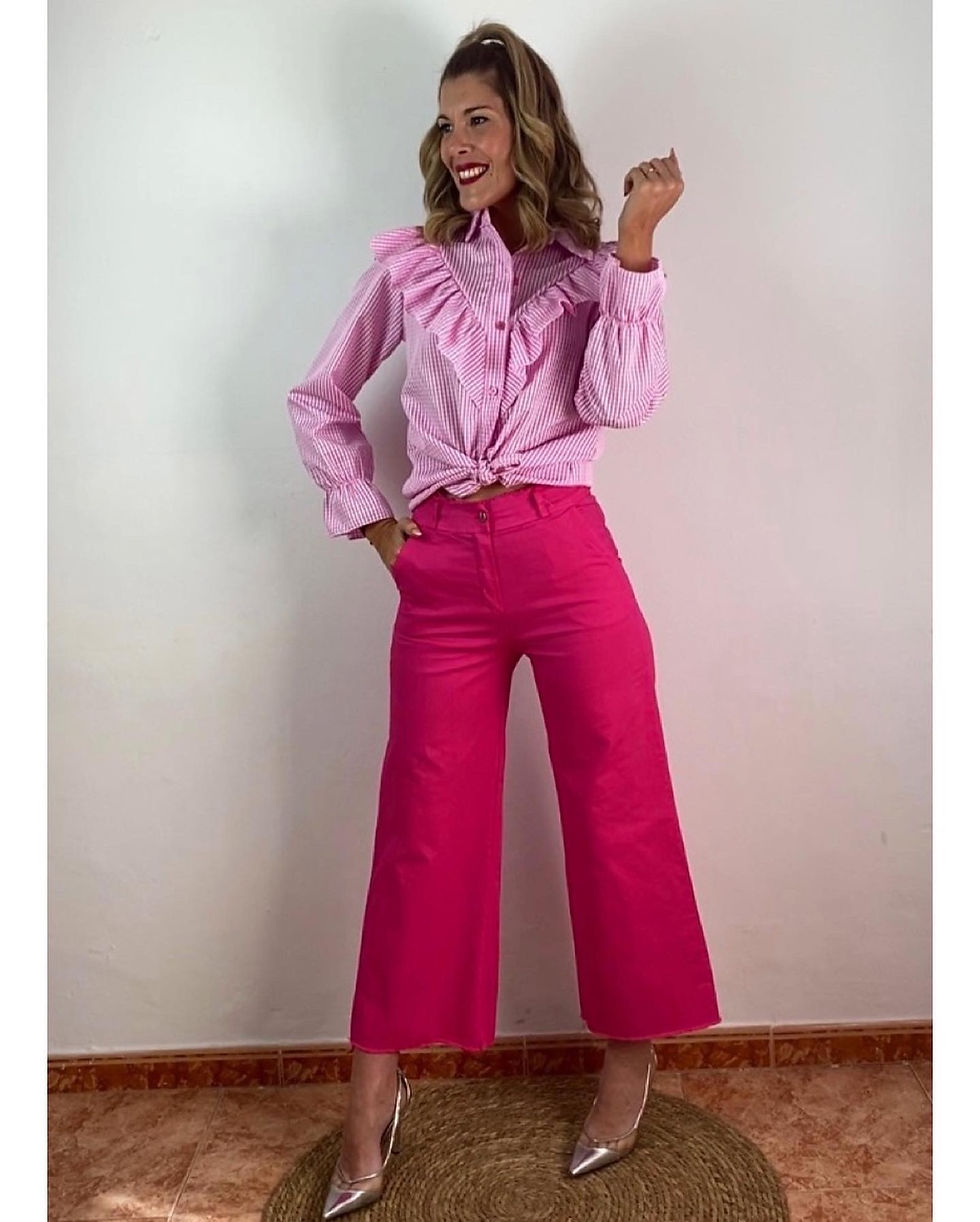 Miniatura: Camisa cuadros volantitos