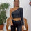 Miniatura: Pantalón lentejuelas negro palazzo