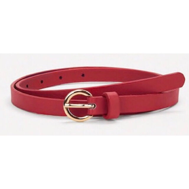 Red Skinny Belt