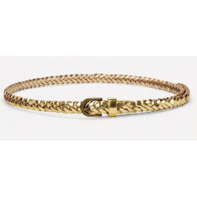 Thumbnail: Gold Woven Skinny Belt