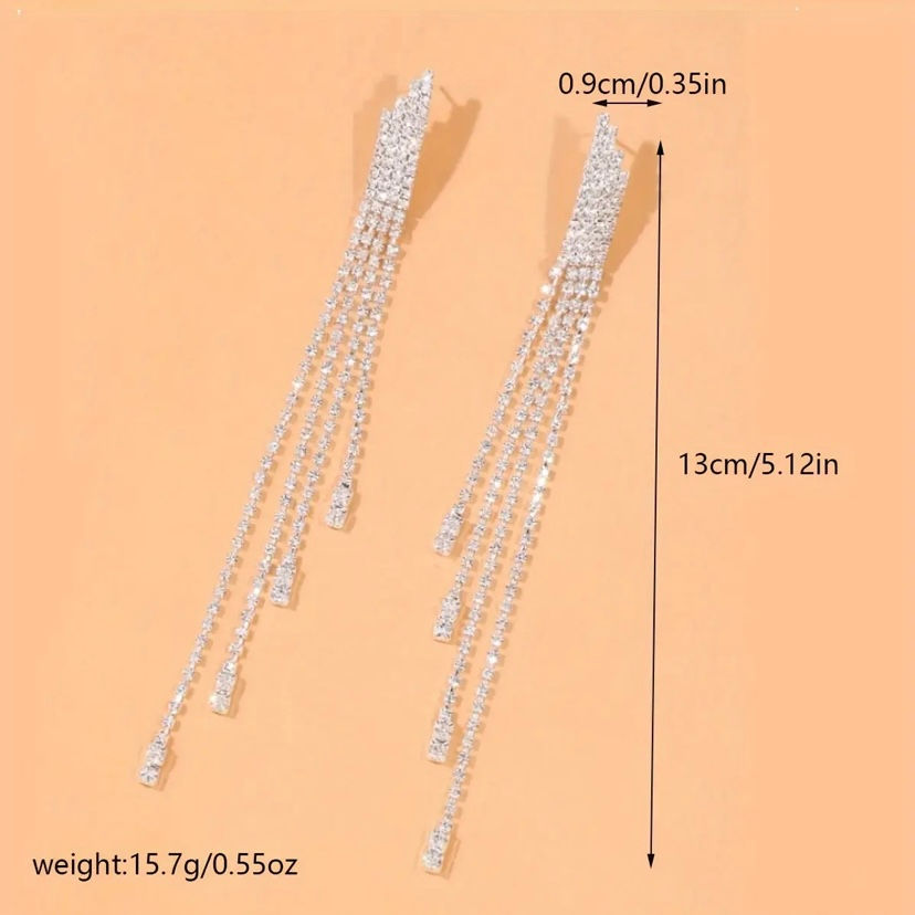 Thumbnail: Elegant Tassel Dangle  Earrings 