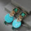 Thumbnail: Elegant blue resin clip on earrings 
