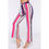 Thumbnail: Pink Multi Striped Belted High Waist Pants