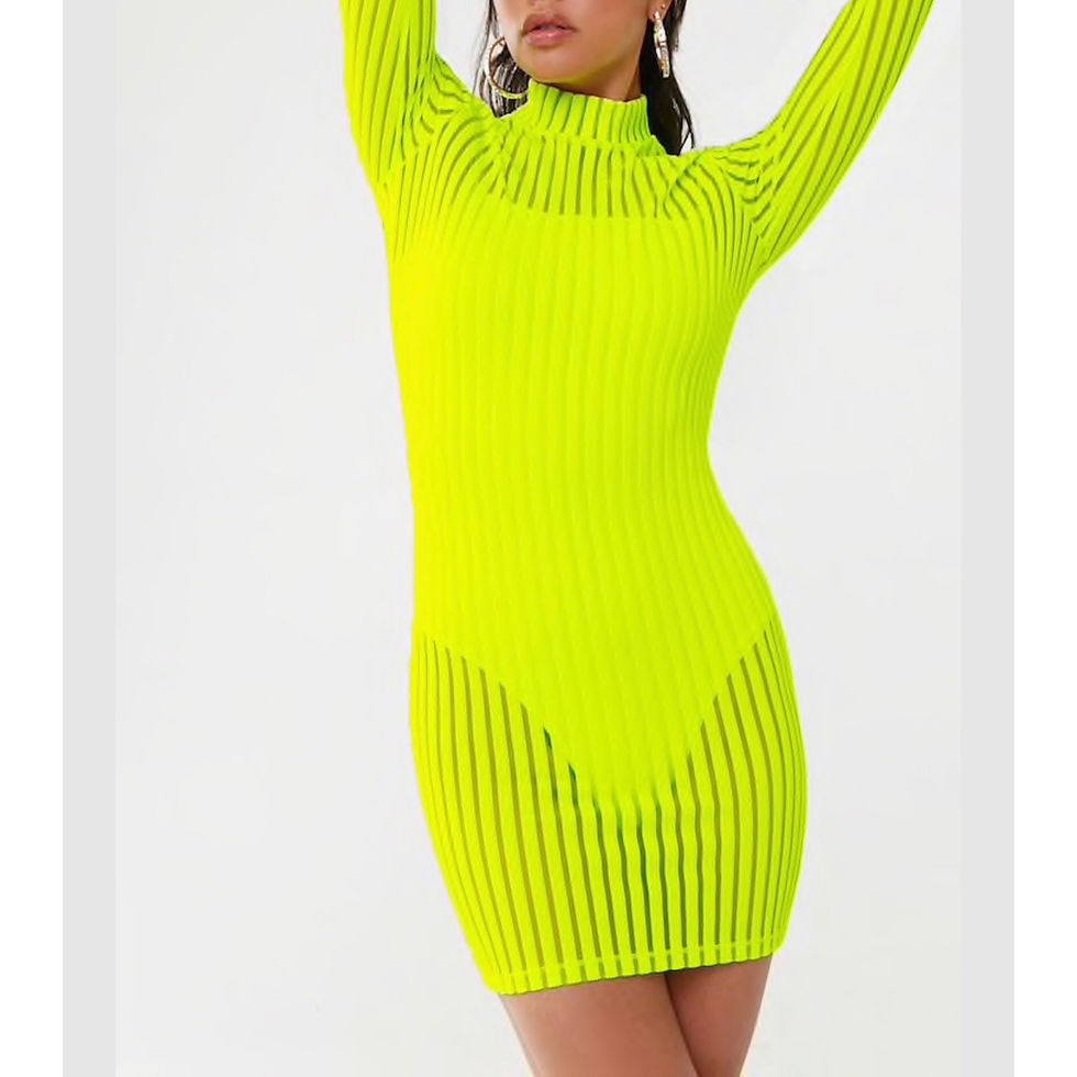 Thumbnail: Neon Mesh Stripe Dress