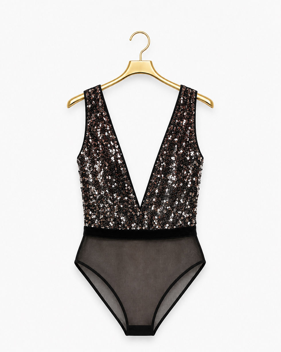 Thumbnail: Plunging Sequin Bodysuit
