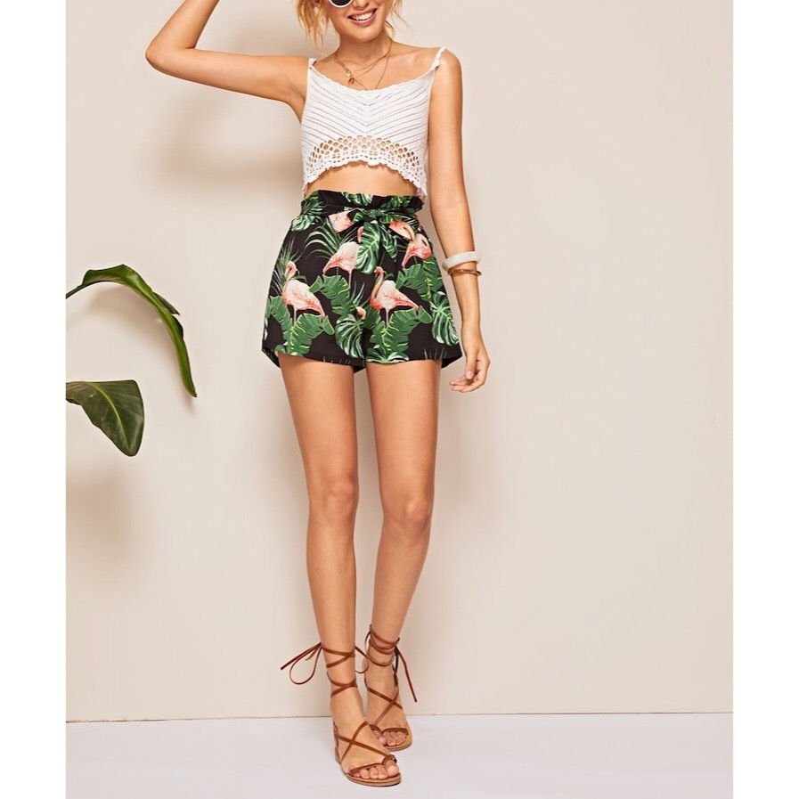 Thumbnail: Pink Flamingo Paperbag Shorts