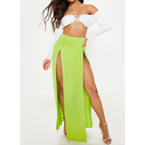 double split maxi skirt