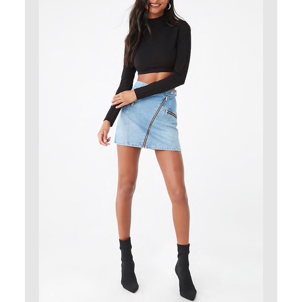 Thumbnail: Mock Neck Buckle Crop Top