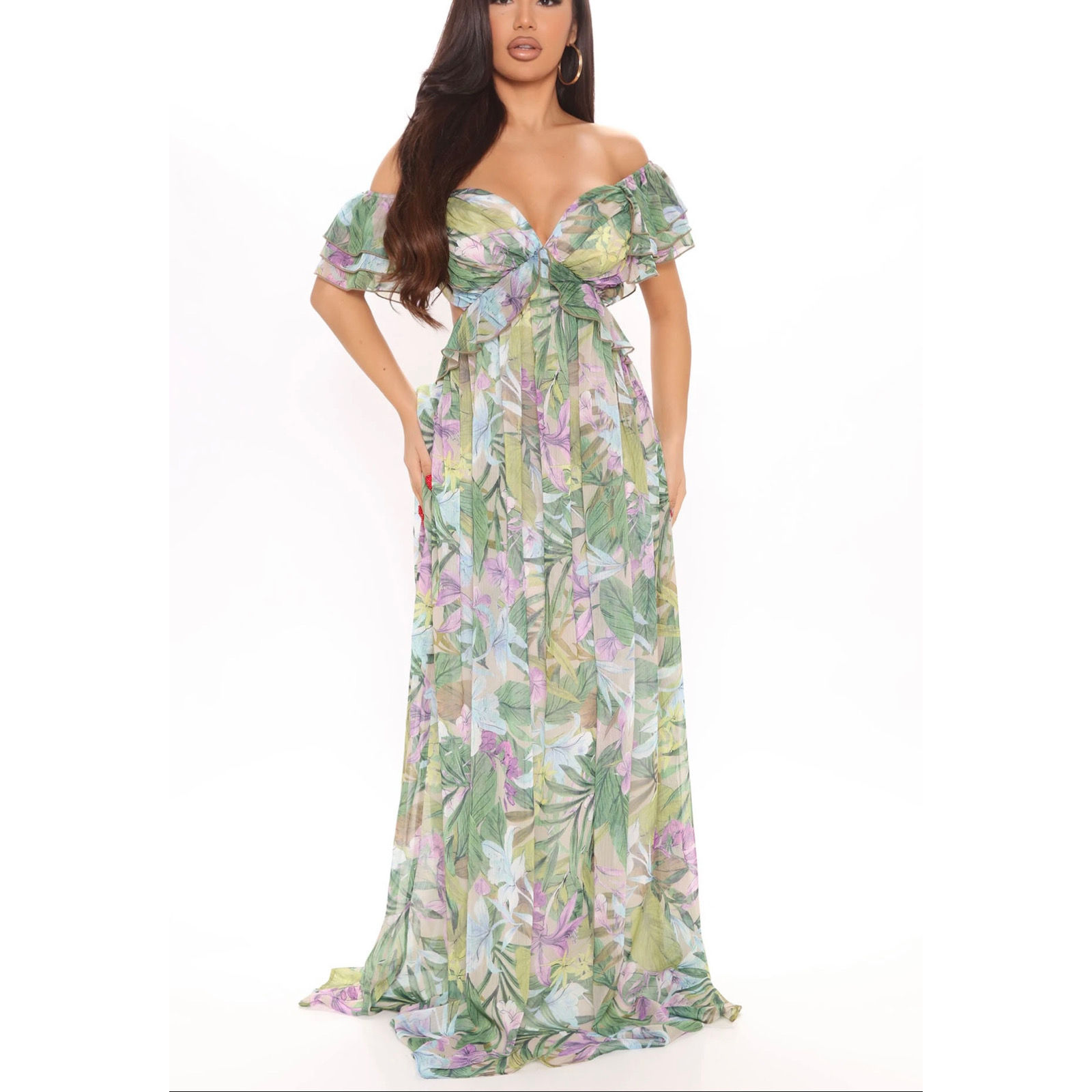 Pastel Floral Maxi Dress