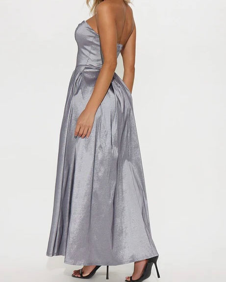Thumbnail: Silver A-Line Maxi Dress