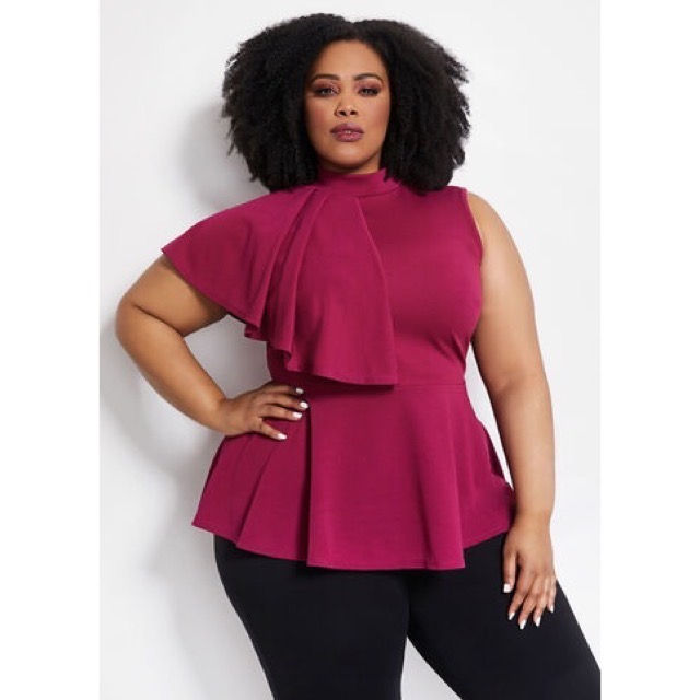 Plus Ashley Stewart Peplum Top