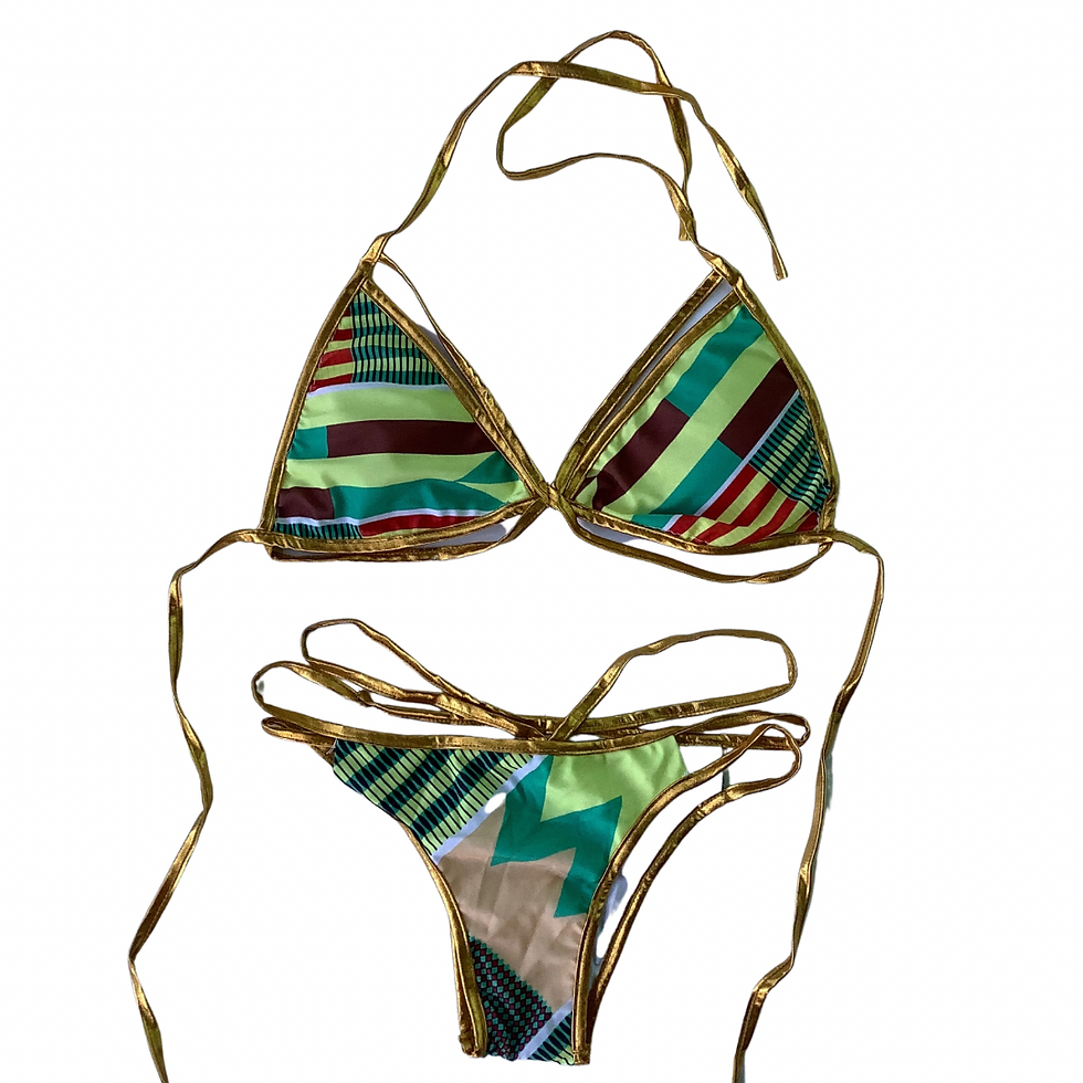 Thumbnail: Gold Piping 2 pc Bikini Set