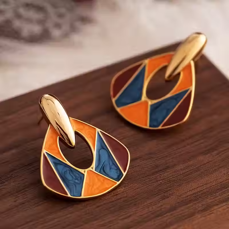 Thumbnail:  Vintage fan earrings 