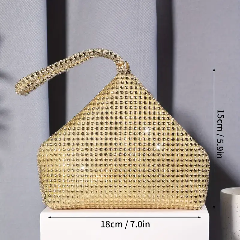 Thumbnail: Sparkle Textured Triangle Clutch 