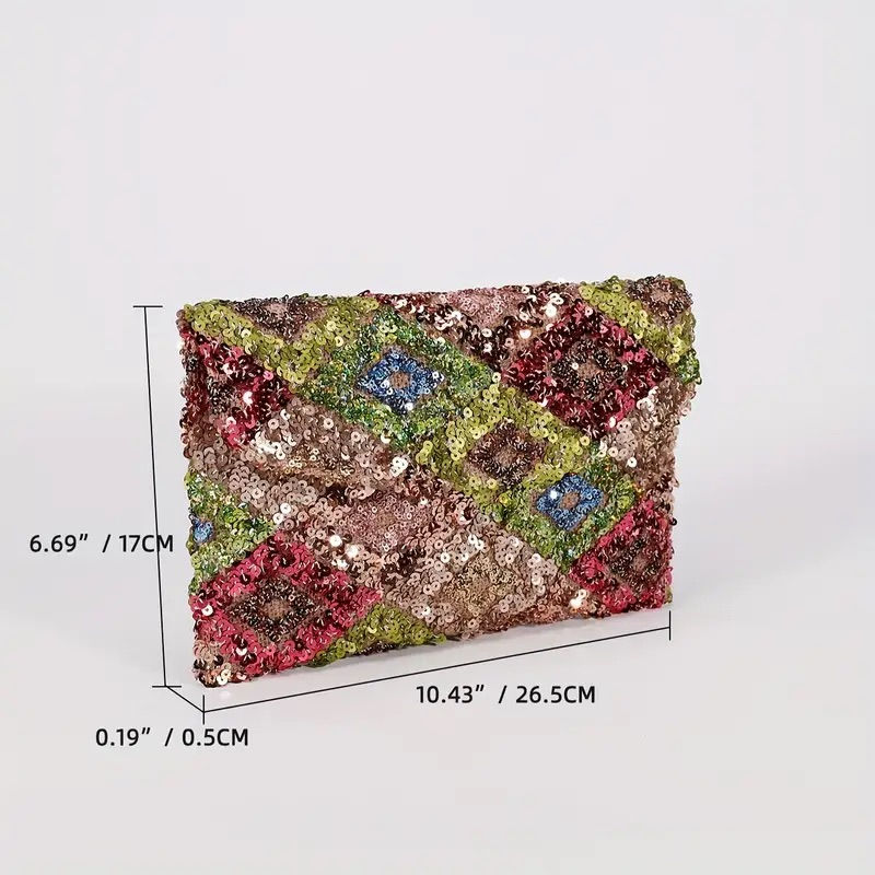Thumbnail: Exquisite Sequin Beaded Clutch Purse
