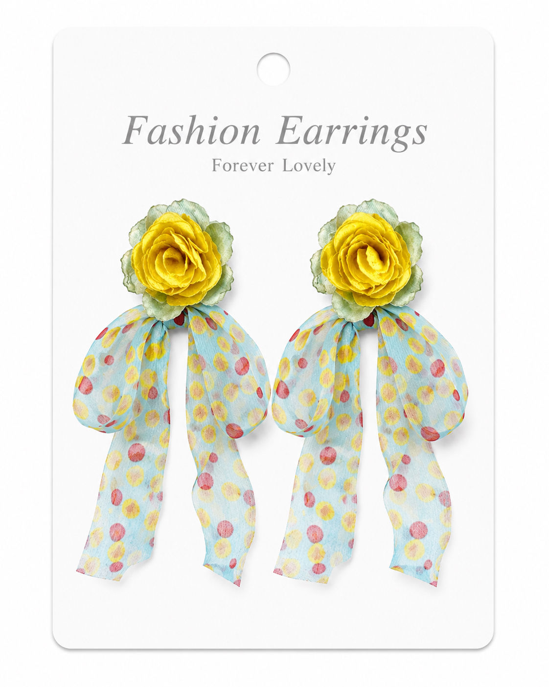 Fabric flower earrings 