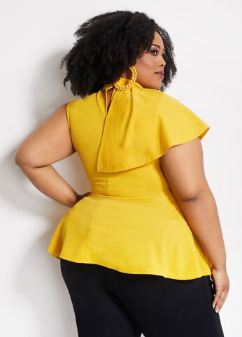 yellow peplum top plus size