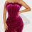 Thumbnail: Velvet feather trim gown