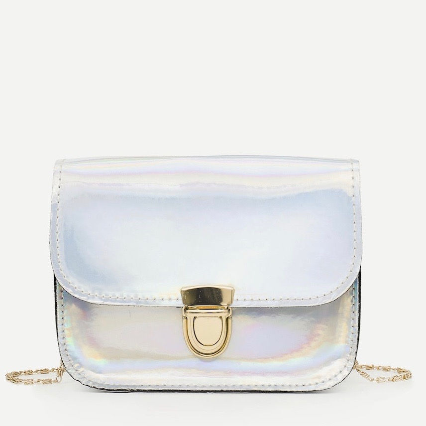 Girls Metallic Flap Chain Bag