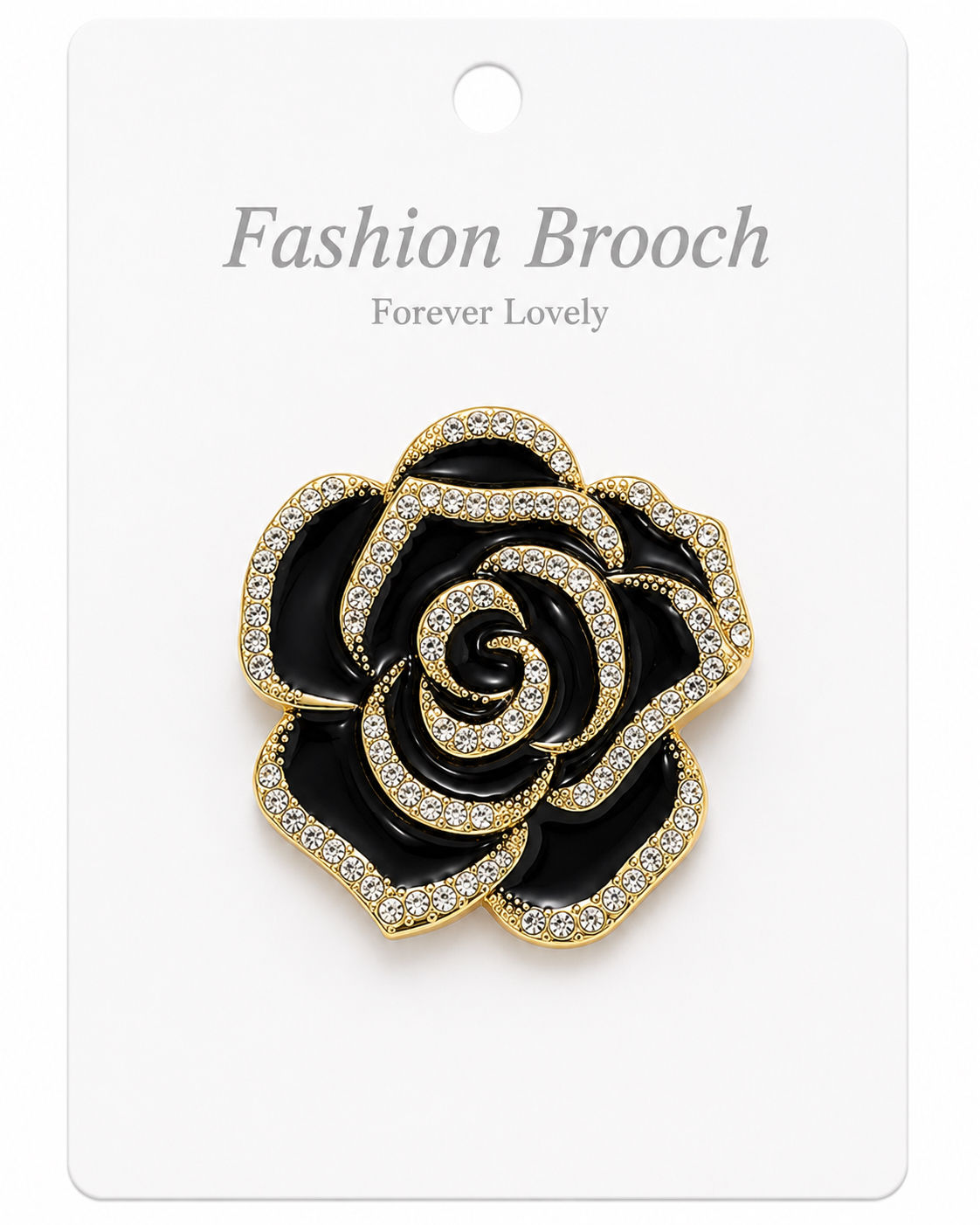  Black rose brooch 