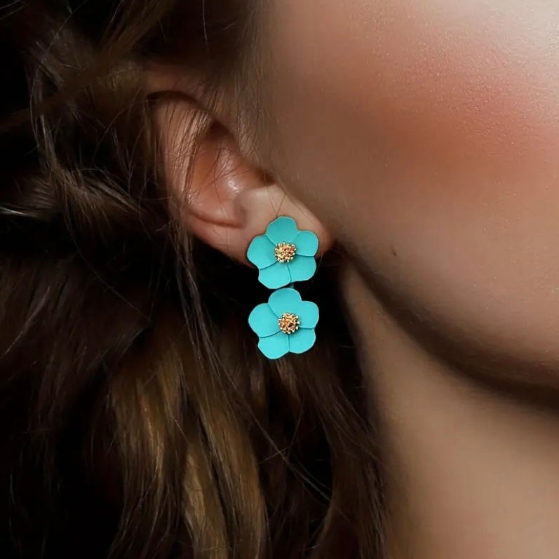 Thumbnail: Mini Flower Dangle Earrings