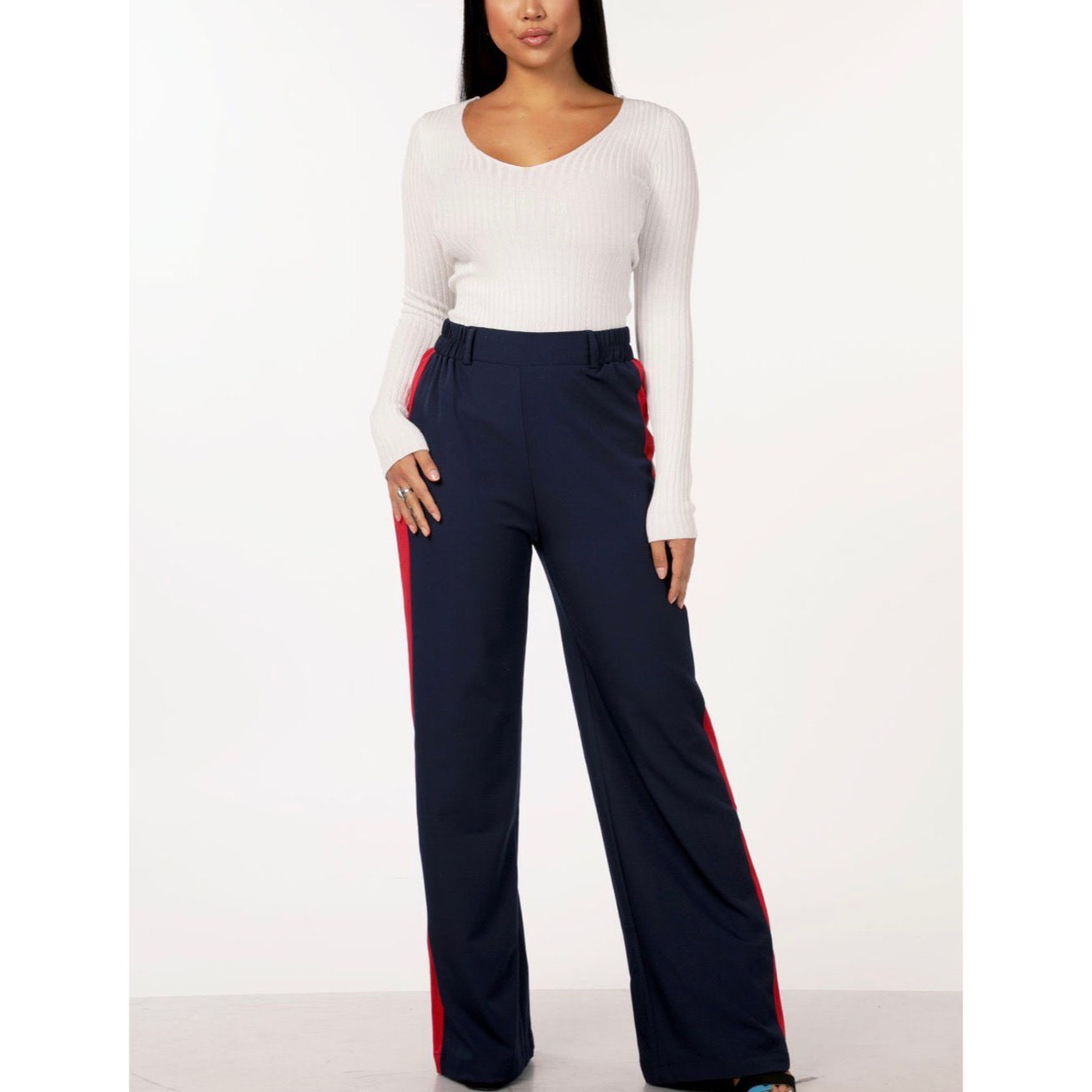 Side Stripe Palazzo Pants