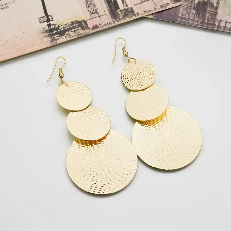 Thumbnail: Gold Disc Earrings 
