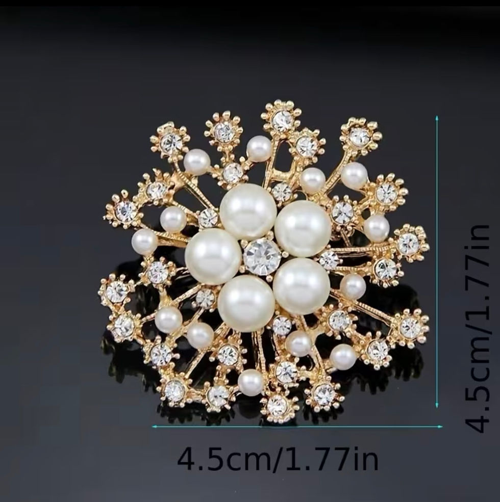 Thumbnail: Pearl rhinestone brooch