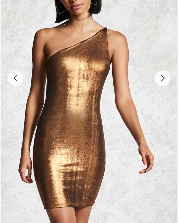 Thumbnail: Metallic One-shoulder Dress