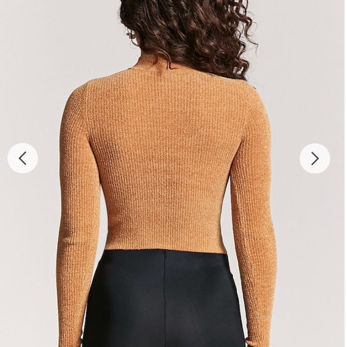 Thumbnail: Mock Neck Chenille Light Sweater