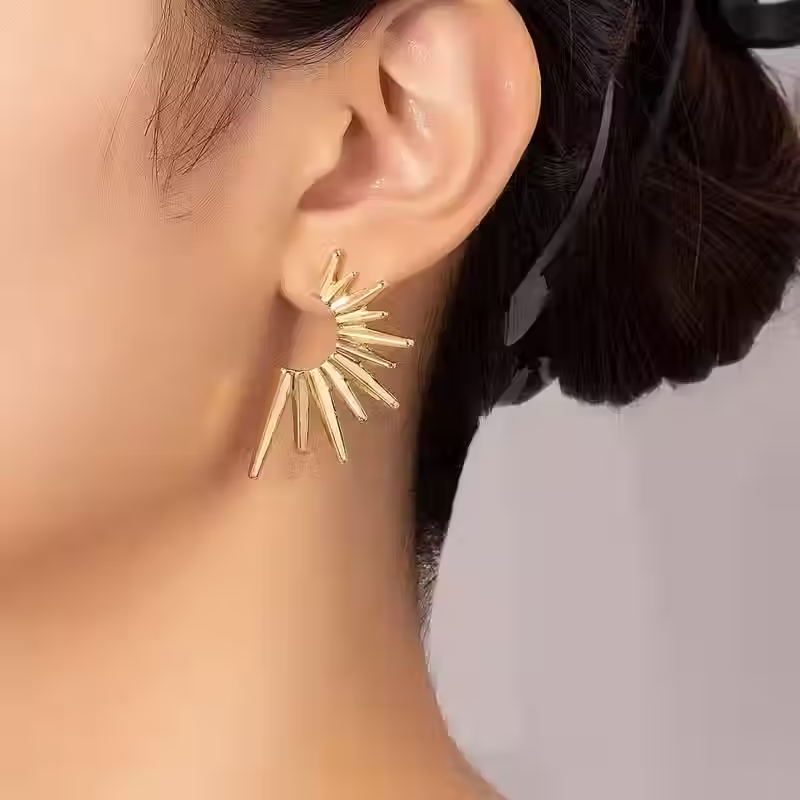 Thumbnail: Gold toned stud earrings 