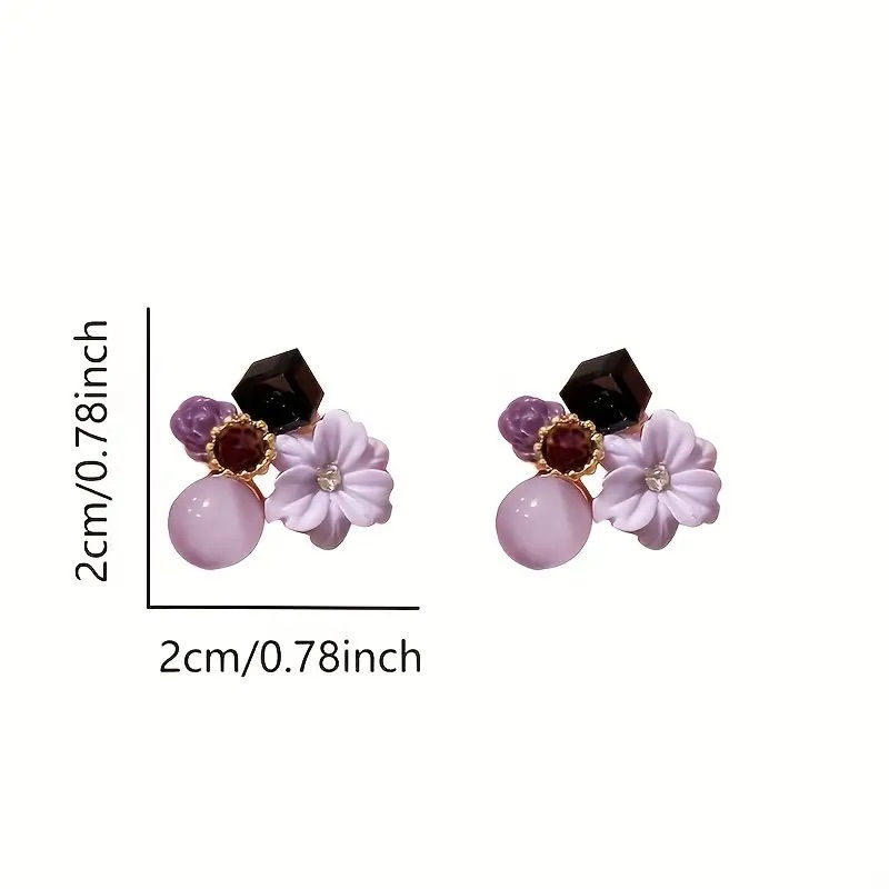 Thumbnail: Sparkling Purple Flower Studs