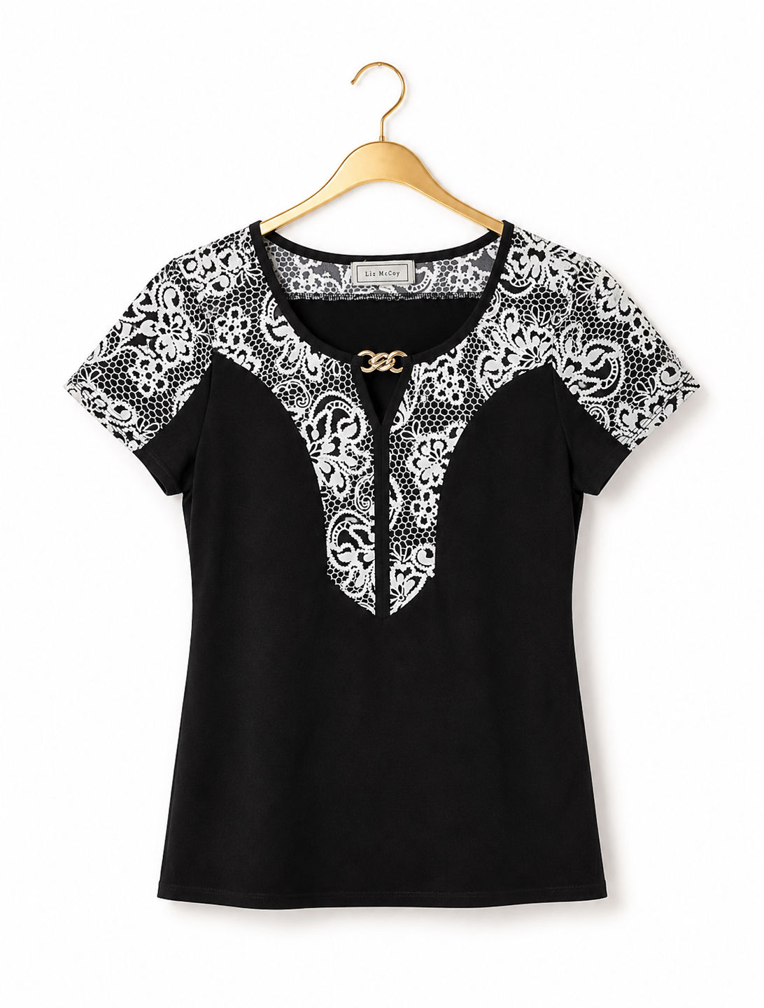 Black & White Lace Contrast Top 