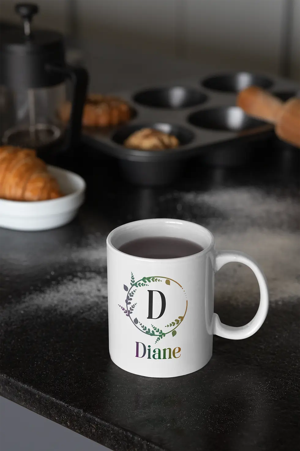 Thumbnail: Classic ladies design initial & name mug