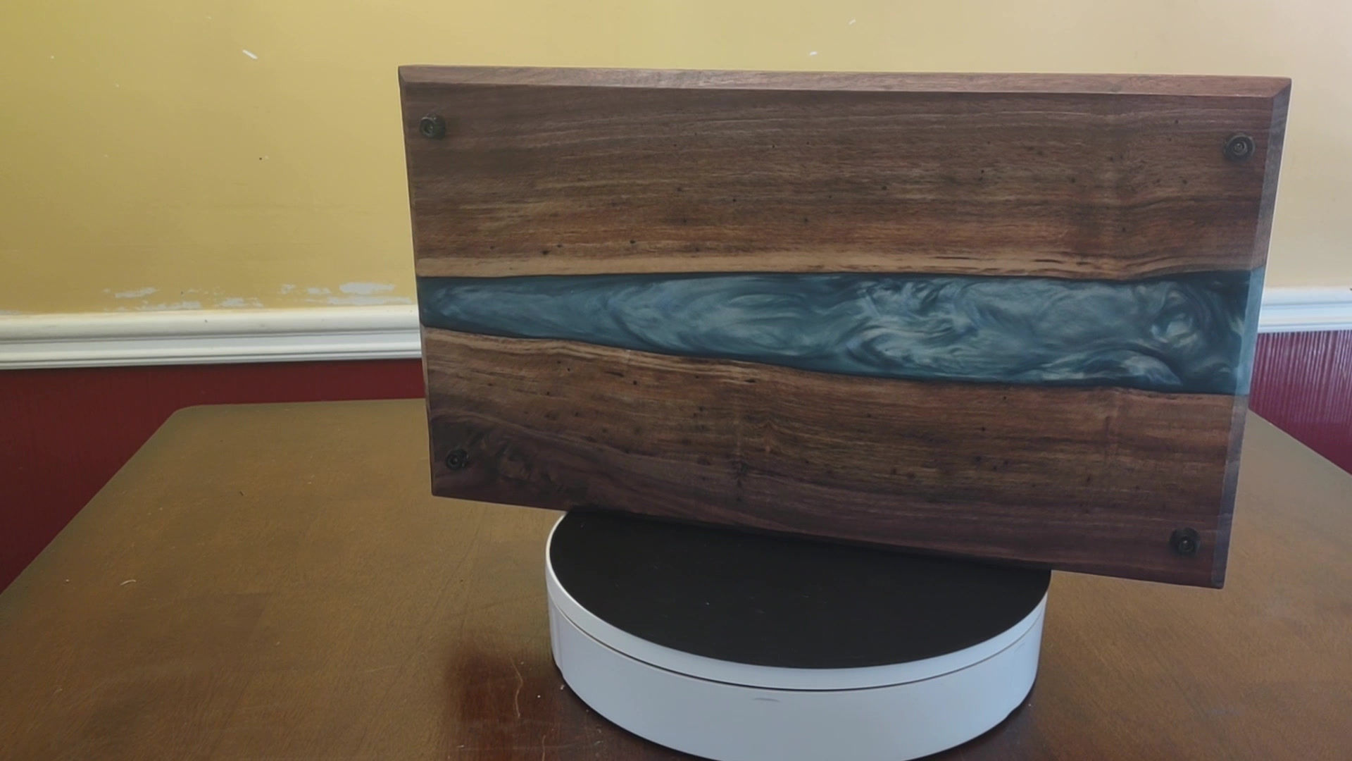 Black Walnut Aqua River Resin