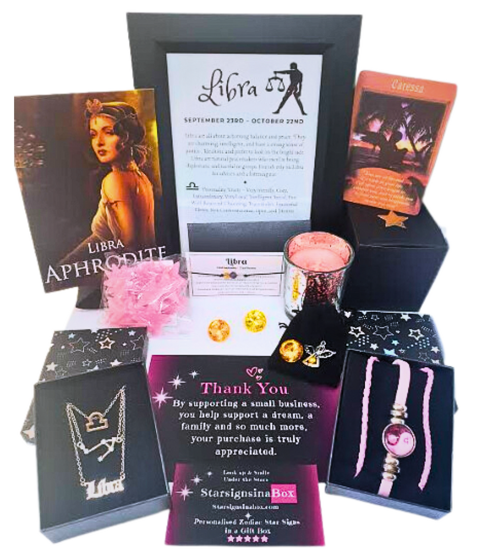 Libra zodiac star sign gift box - Silver