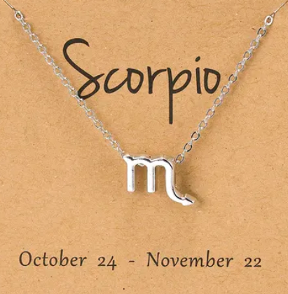 Thumbnail: Scorpio Zodiac symbol necklace birthday gift Christmas Gold or Silver