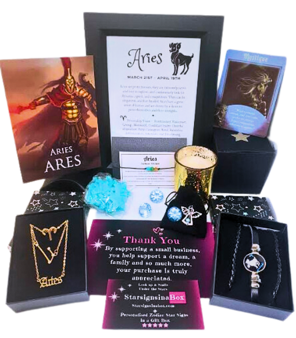 Aries zodiac star sign gift box - Gold