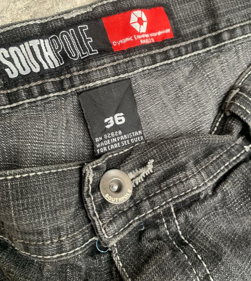 Thumbnail: Gothic Fashion New Black Solid Color Washed Old Casual Jeans Men Y2K Streetwear 