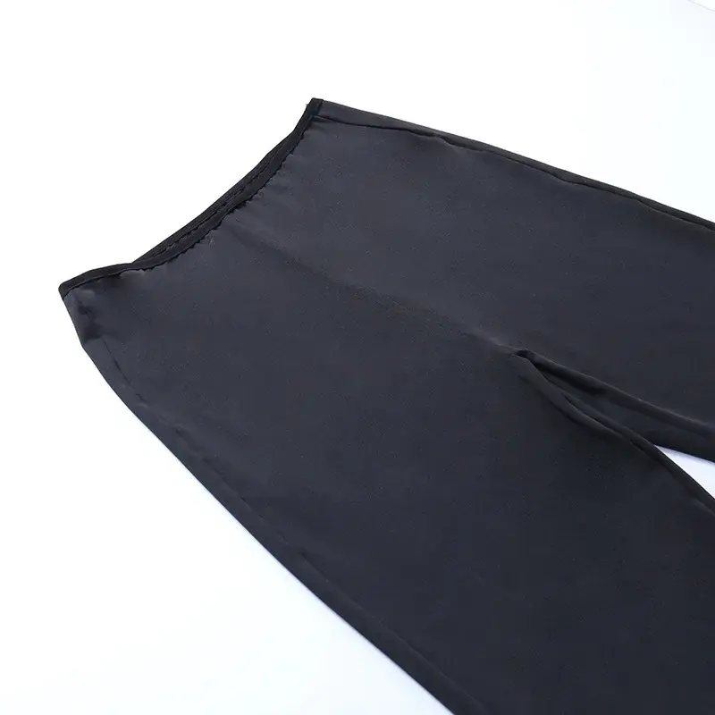 Thumbnail: Goth Mall Flare Pants Sexy Black Lace Patchwork High Waist Vintage Harajuku Hipp