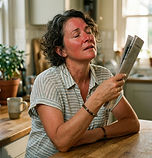 Woman experiencing a hot flash during menopause