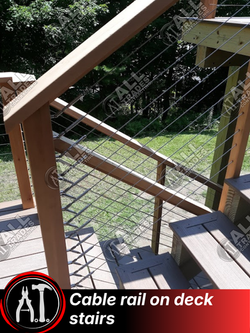 Cable stairway railing