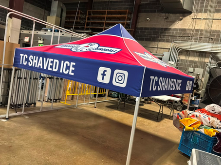 TC Shaved Ice Partners with SplashTents for a Custom 10x10 Promotional Canopy in Mckinney TX