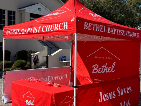 Bethel Baptist Church Expands Community Impact with Custom Canopy 10x10 Tents in Seagoville TX A Splash Tents Partnership