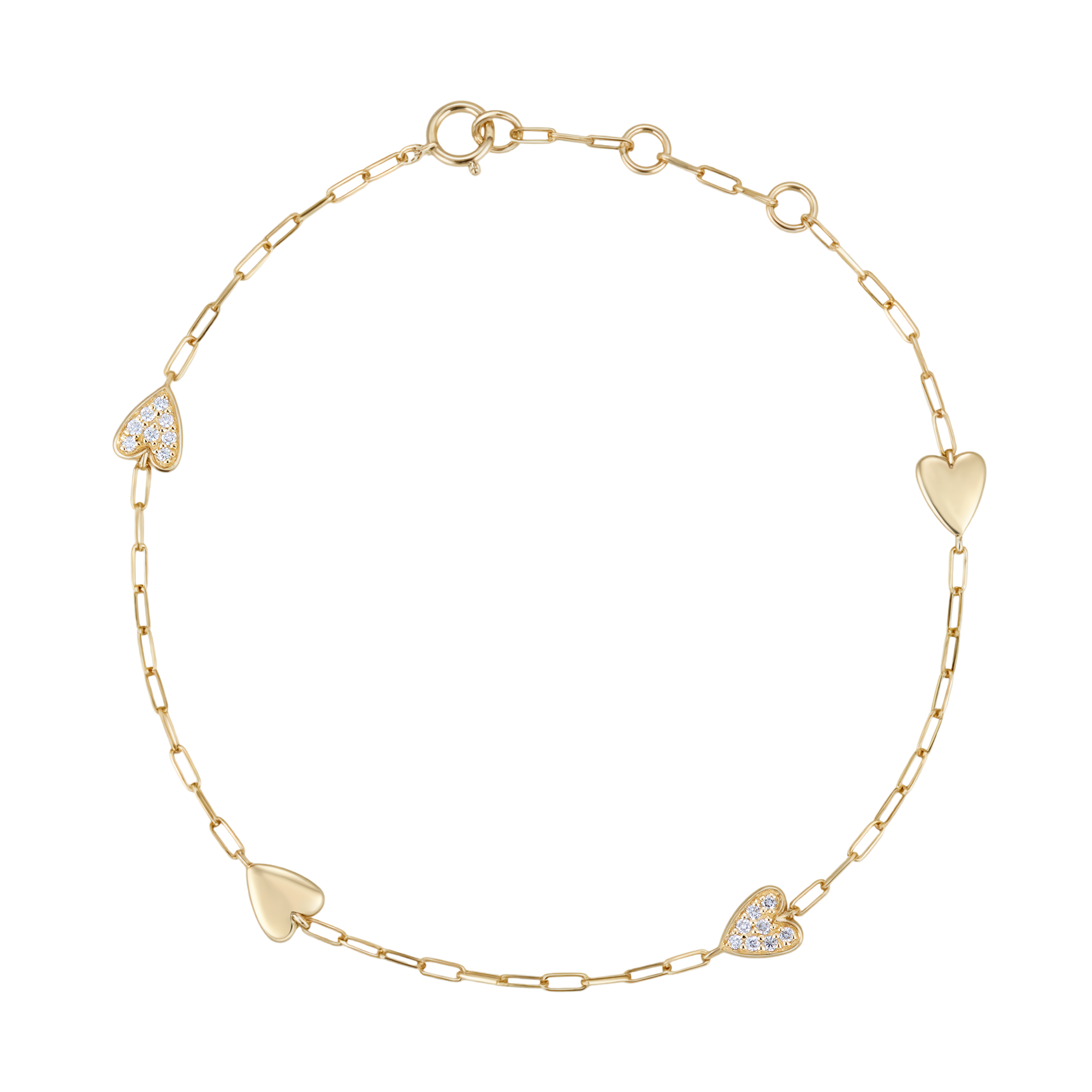 14k Diamond Radiant Love Bracelet